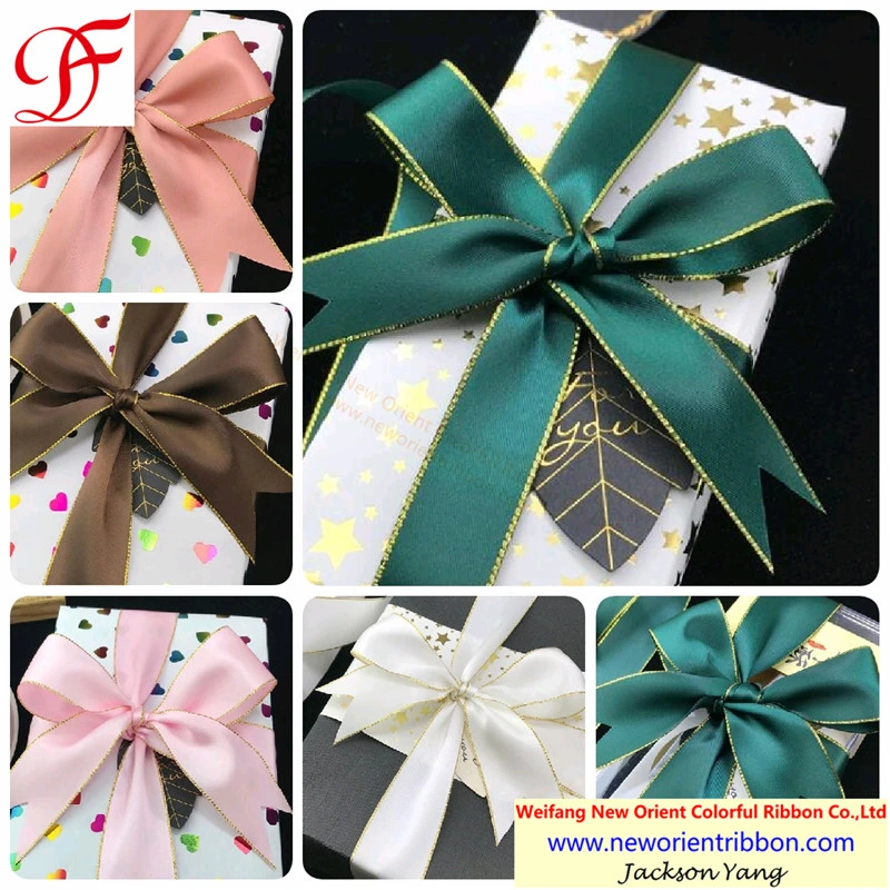 Satin, Petersham/Grosgrain, Organza, Metallic, Gingham, Satin Edge/Center Organza Print Ribbon for Gift/Packing/Wrapping/Bow/Xmas/Garment Accessories