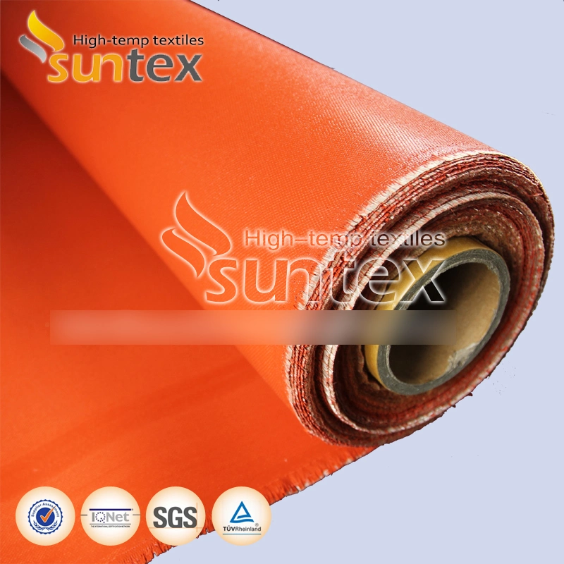 0.8mm Silica Cloth Coated with Red Silicone for Fire Curtain Barrier E 180