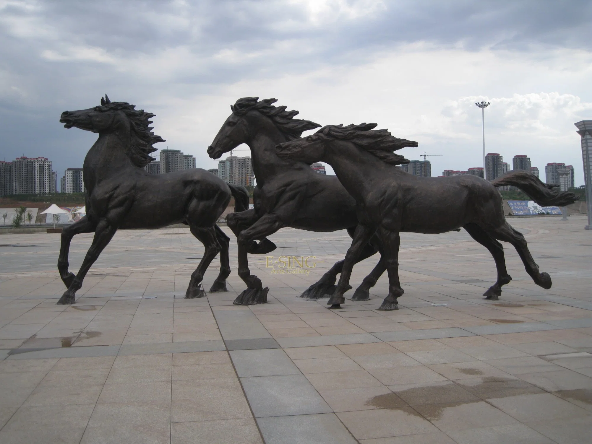 Large Size Outdoor Modern Cast Antique Bronze Horse Statue