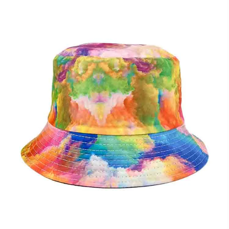 2023 Tie Dye Graffiti Printing Double - Sided Outdoor Travel Sunshade Bucket Hat