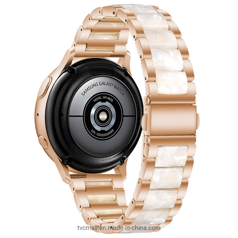 Bracelet en acier inoxydable mode trois perles de 22 mm résine élégante Bracelet pour Huawei Watch 3 / 3 PRO / Samsung Montre Galaxy Watch 3 45 mm / 46 mm / Garmin Venu 2