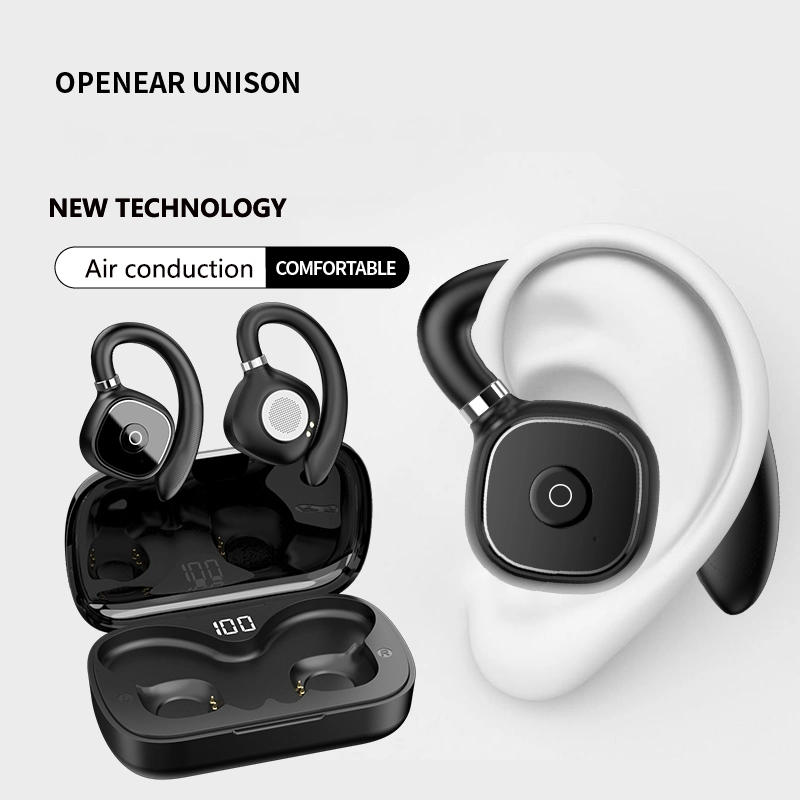 Tws Bt 5.3 Bluetooth Earphones with Mic Earbuds Gaming Music Headset Ear Hook Wireless Comfortable Wear Headphones