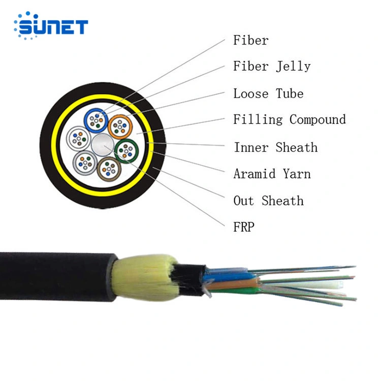 Ads/Gyffy con certificado de fábrica de fibra óptica de Anatel Self-Supporting exterior amplia gama de la antena de cable blindado