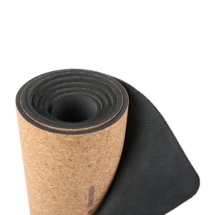 Shengde Wholesale/Supplier High quality/High cost performance Private Label Logo Non Slip Eco Cork Rubber Yoga Mat with Logo Print