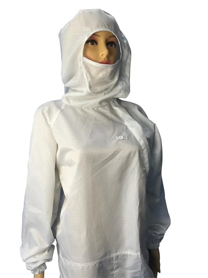 Favorable Price Polyester Fabric Safety Clothing Workwear Antistatic ESD 5mm Grid Cleanroom Coverall