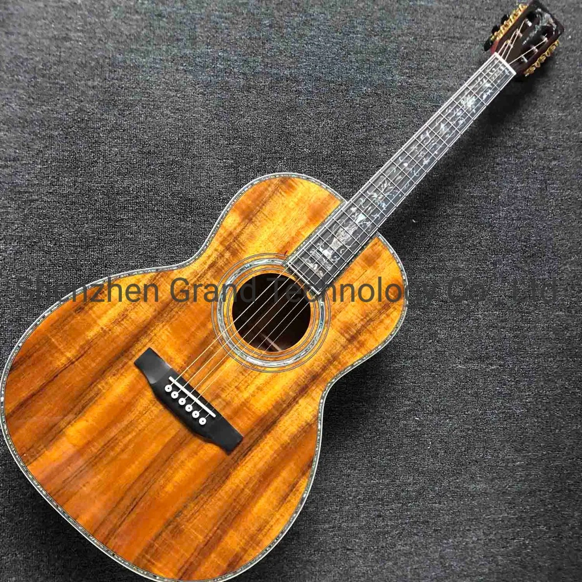 39 Zoll Ooo Koa Wood Parlor Acoustic Guitar Ebony Griffbrett Abalone-Einlage