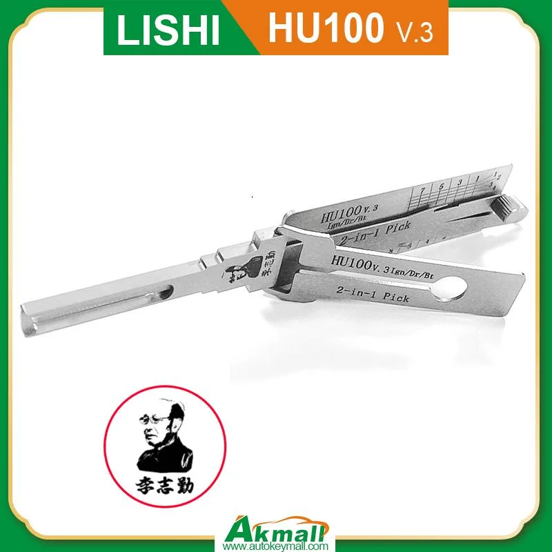 Lishi Tool Hu100 V. 3 (8 Cuts) 2 in 1 Lock Pick and Decoder for GM