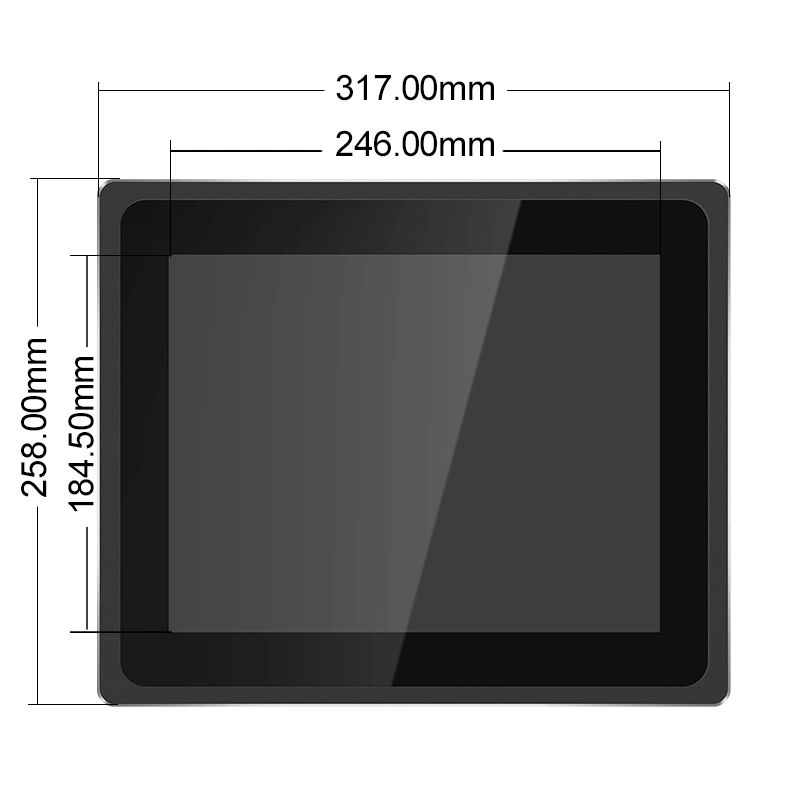 12.1 Inch True Flat Industrial Touch Screen IP65 Waterproof Industrial Mini Computer with VGA/HD-Mi/USB