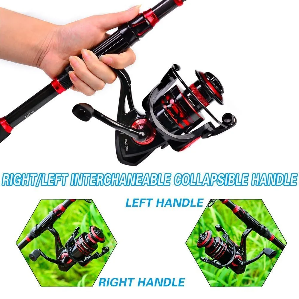 Saltwater Freshwater Carbon Fiber Telescopic Pole Fishing Spinning Baitcasting Reel Combo Rod