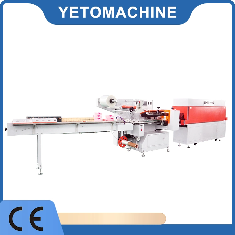 Automatic OPP PE Film Sealing Disposable Plastic Coffee Cup Flow Counting Cling Film Plastic Wrap Packing Machine