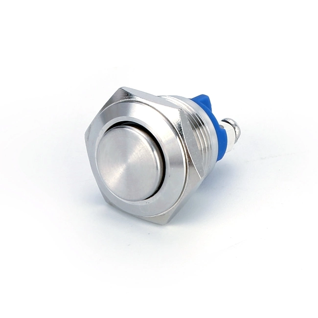 16mm Stainless Steel/Nickel Plated Brass Push Button Switch