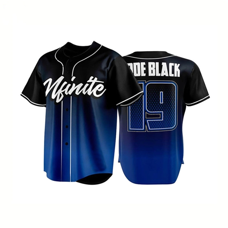 Polyester Sportswear atmungsaktive Baseball Shirts Fashion Sublimation Baseball Trikots für Männer