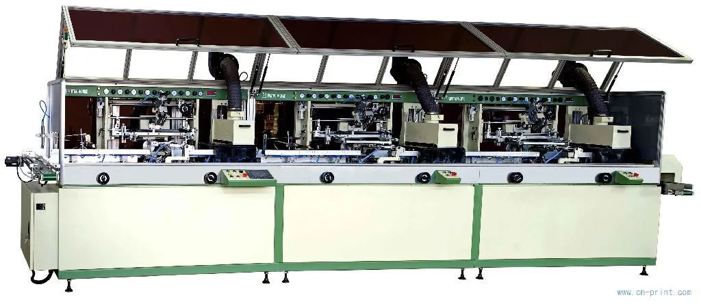 High quality/High cost performance  Full Automatic 3-Colour Cylinder UV Screen Printer