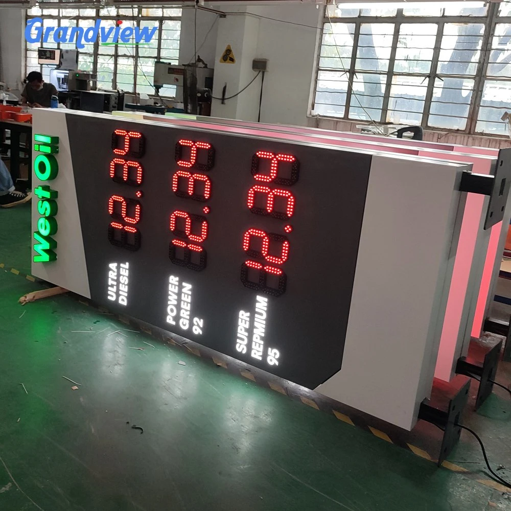 Outdoor Large LED Pylon Sign Advertising Road Gasoline Price Display Sign for Gas Station