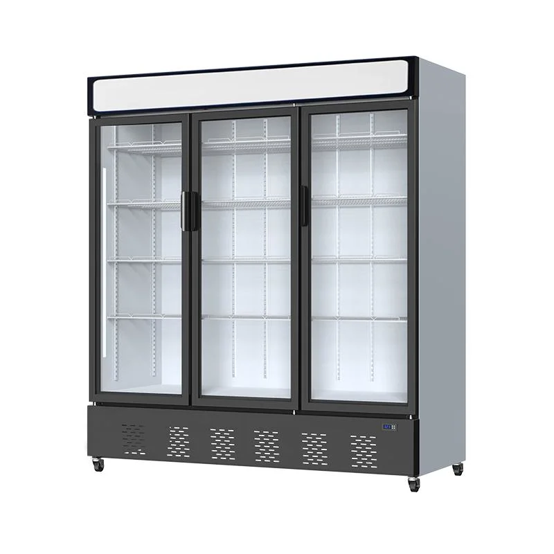 2 Door -25&ordm; C Auto Defrost Commercial Supermarket Upright Glass Door Display Freezer for High Milk Ice Cream