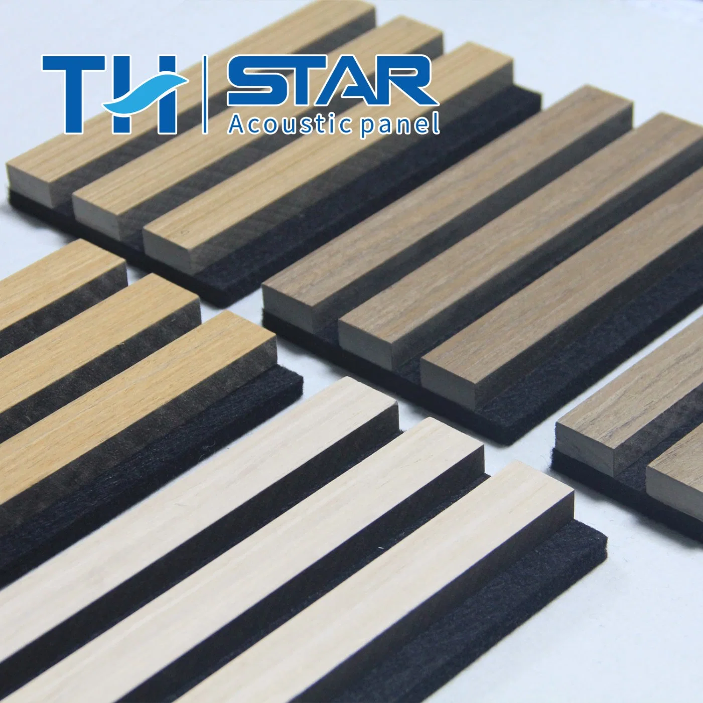 Paneles de pared de lamas de chapa de madera en 3D Th-Star para cocina.