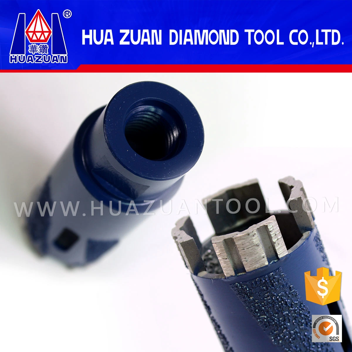 Dry Use Vacuum Brazed Diamond Core Bit Drilling Tool for Granite