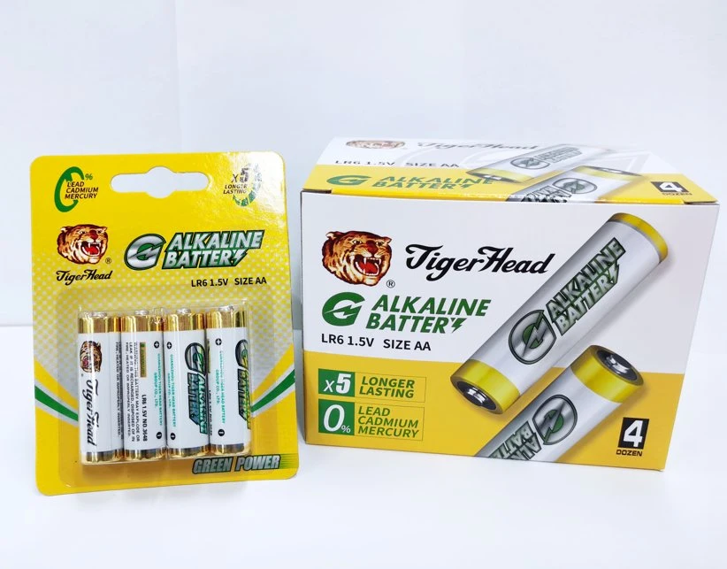 Tiger Head Dry Cell Super Alkaline Battery, AA G Alkaline Battery for Camera/Shaver