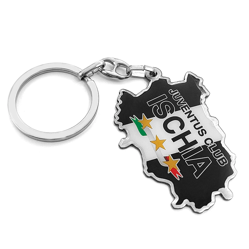 Clube personalizada Creative Preto e Branco encantos de Metal Chaveiro Pendente