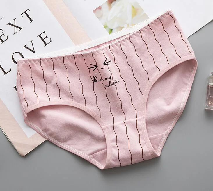 Girls Striped Underwear Panty Women Cotton Lingeries Briefs