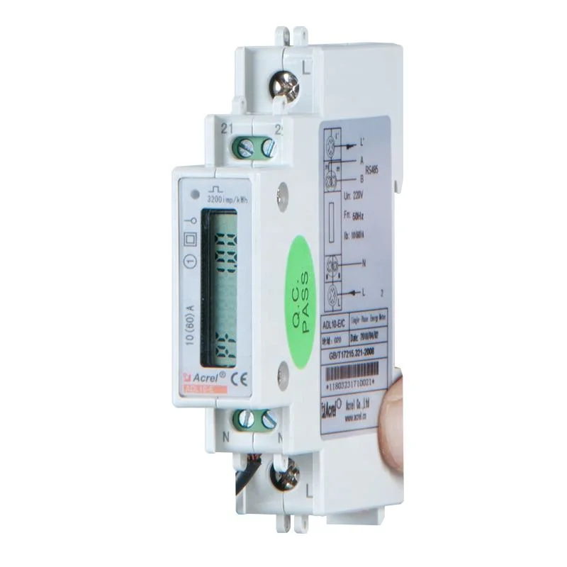 Acrel DIN Rail Energy Meter with Mini Size Adl10-E RS485 IEC Certified Low Power Consumption Single Phase Power Kwh Meter