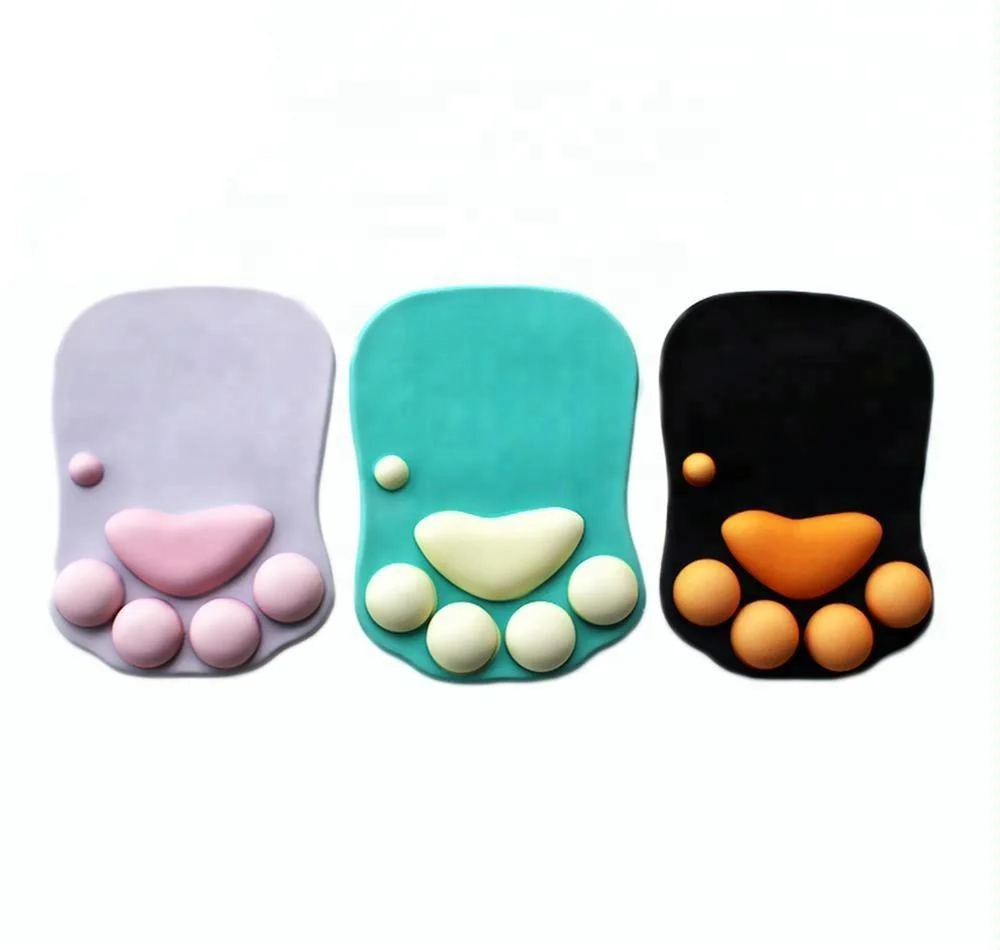 OEM Color Cat Paw Soft Silicone Wrist Rests Cute Wrist Cushion Mouse Pad