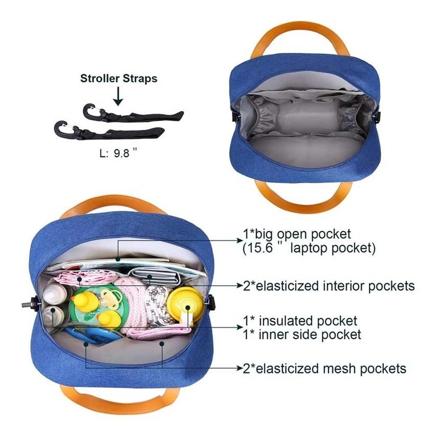 Custom grand poussette pliable portable momie lit de voyage Diaper couche sac à dos Sac Sac bébé Maman