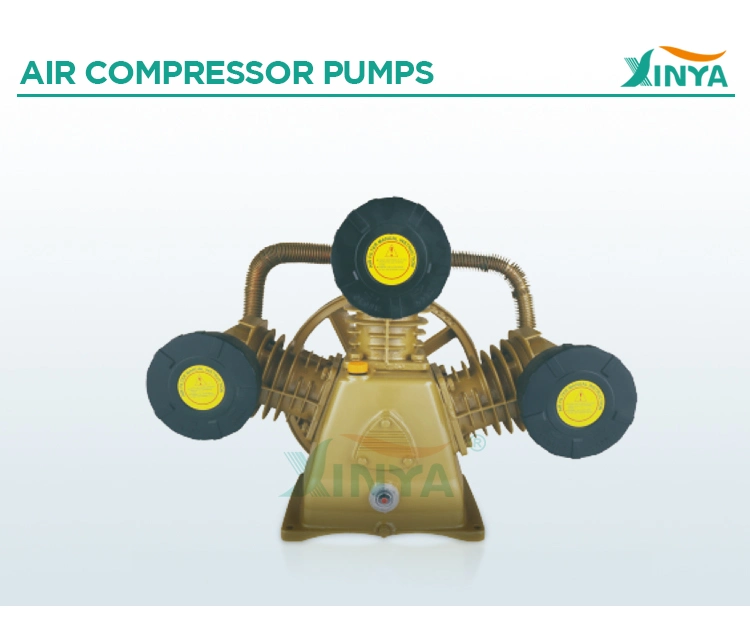 Xinya 80mm bomba de aire de tres pistones 6bar 7bar 8bar 10bar Compresor de aire de aceite del pistón de aire de la culata