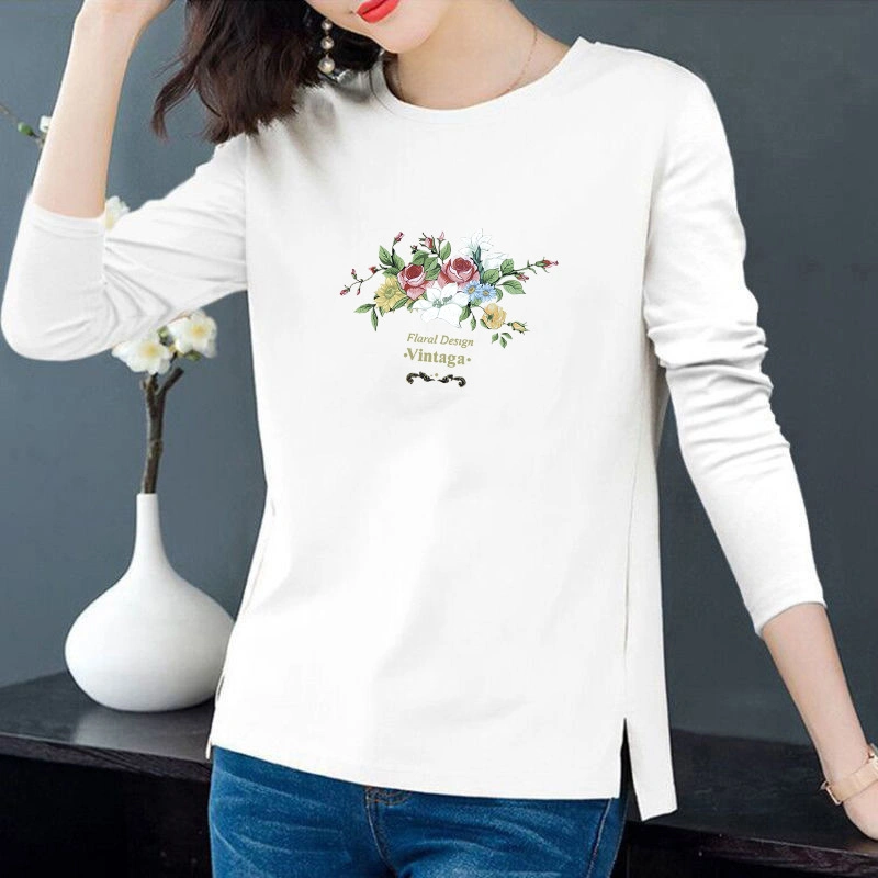 Women's Round Neck and Short Sleeves Jersey T-Shirts Customized Printed Tee Shirts