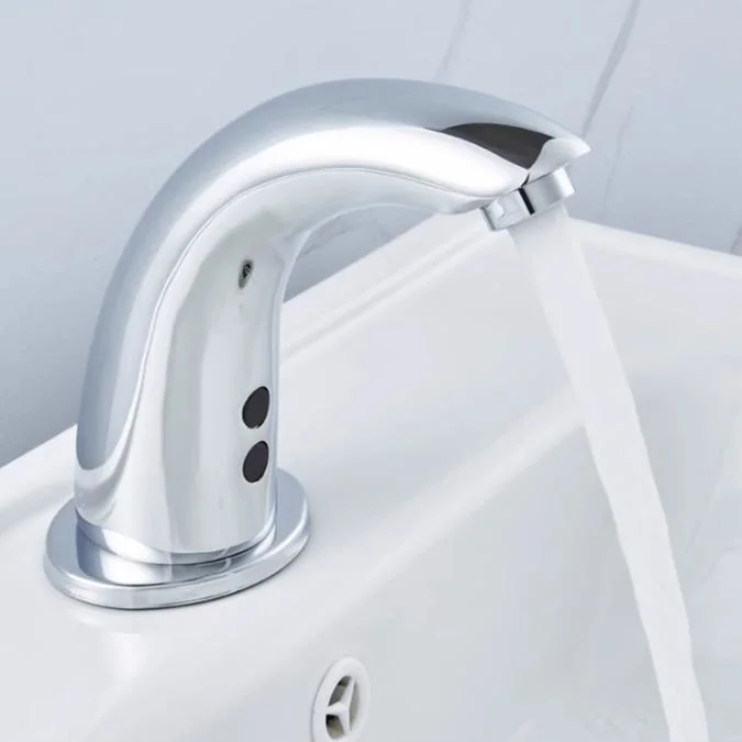 Infrared Automatic Touchless Brass Chrome Plating Sensor Bathroom Basin Faucet Prevent Cross-Infection