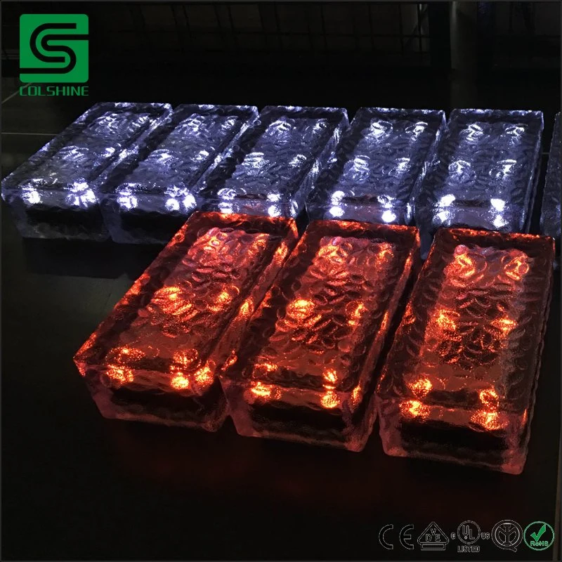 Outdoor Waterproof IP68 LED Ice Paver Solar Powered Brick Light for Garden Pathway