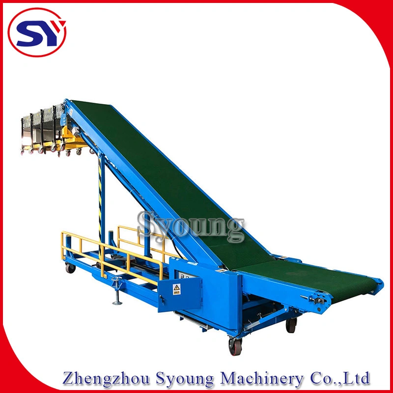 Adjustable Height Truck Load and Unload Conveyor for Tires Tyres