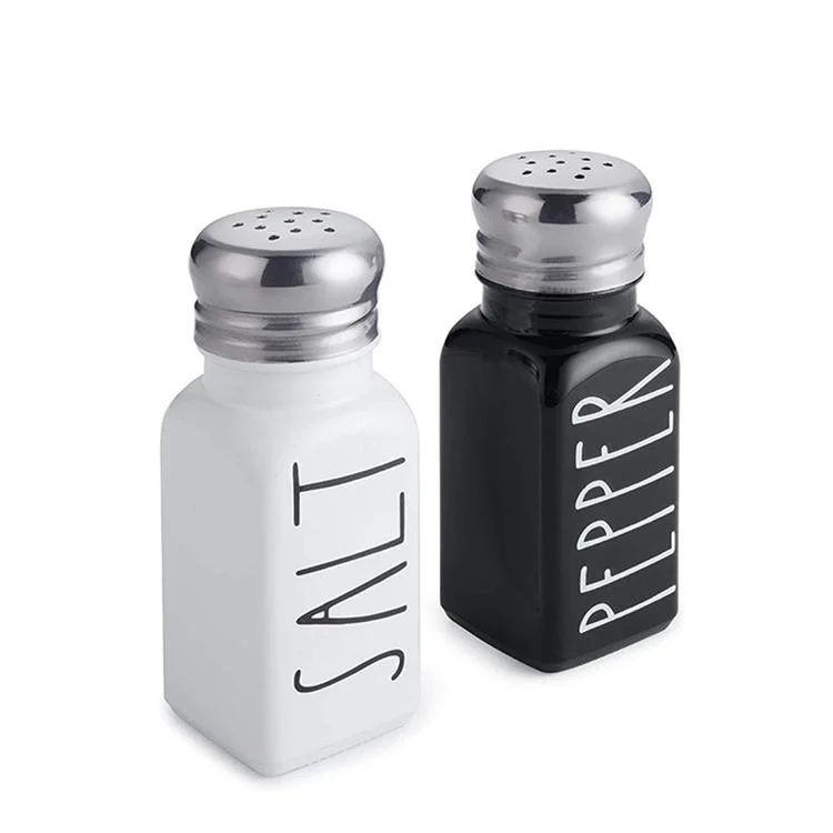 Square Seasoning Bottle with Hole Spray Paint Glass Seasoning Jar 70ml Small Storage Containers Glass Spice Jars