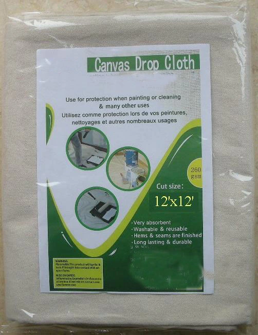 Seams and Hems Light Weight 6oz 7oz Drop Cloth with Poly Back