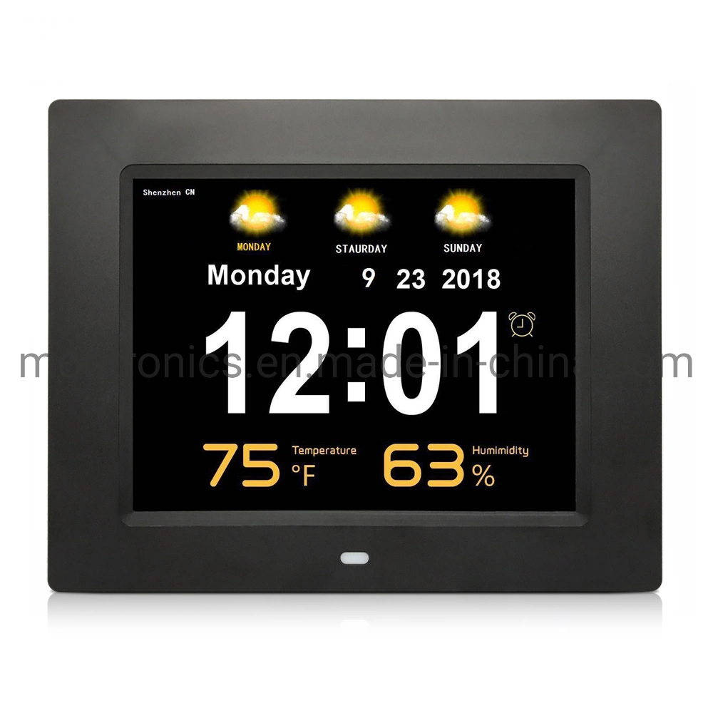 Дешевые цены 8 дюйма будильник цифровой фоторамки Digital Даты календаря день часов часы