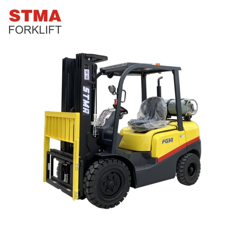 Motor STMA EPA Propane Forklift 3ton LPG gasolina Forklift con Molde de contenedor y palanca lateral