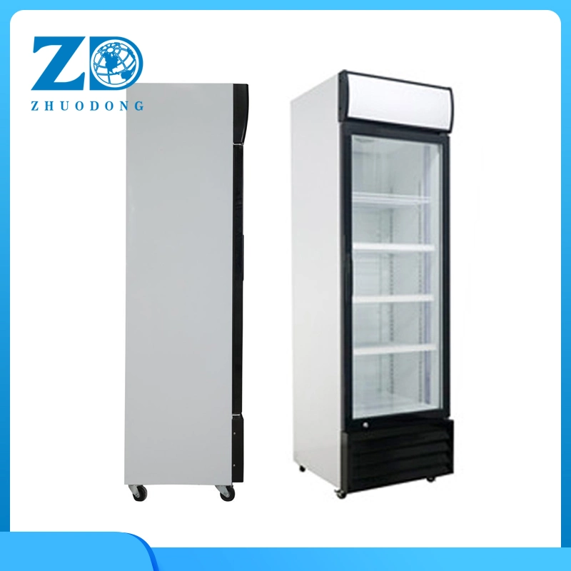 Commercial Supermarket Double Door Vertical Display Fridge Freezer Chiller Refrigerator Price