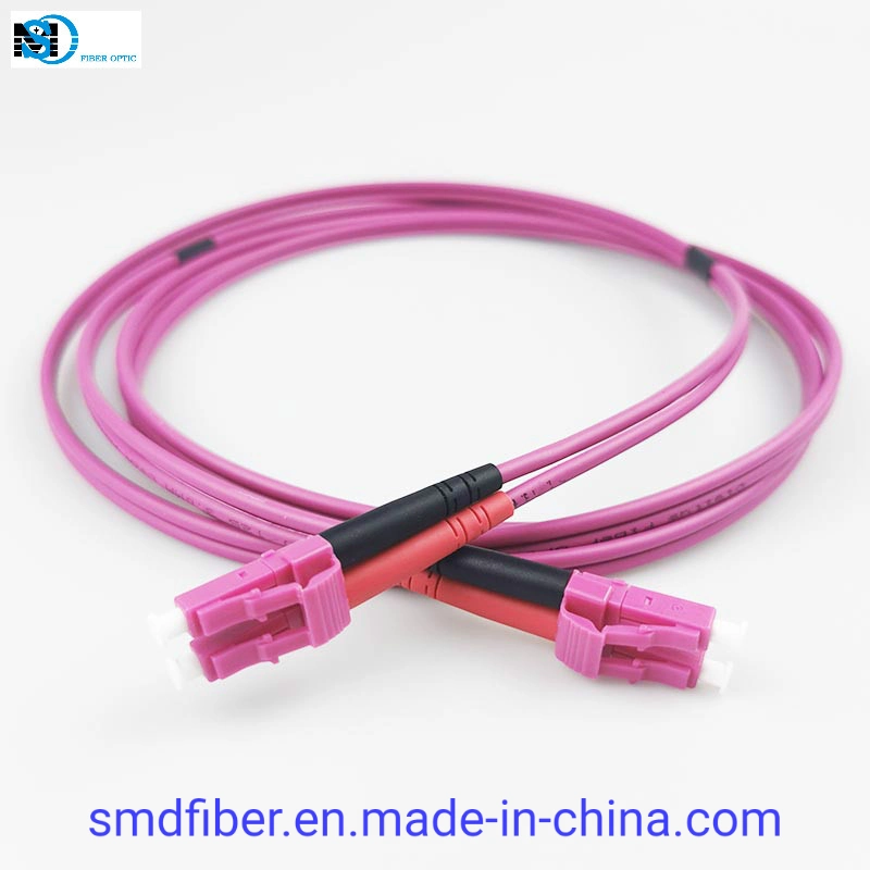 Telecommunication Equipment Fiber Optic Patch Cord Cable LC to LC Om4 Duplex Patch Cord