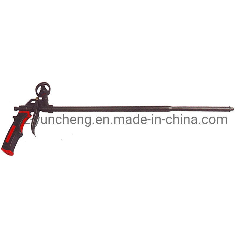 Entire Metal Surface PTFE Coating Foam Gun with 500mm Long Barrel for Special Purpose, All Purpose Long Barrel Spray Foam Dispensing Gun with Rubber Handle