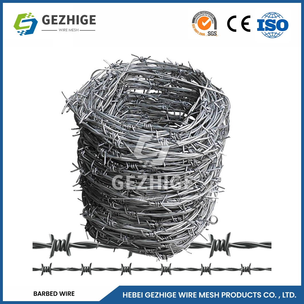 Gezhige Green Barbed Wire Manufacturing 32mm Bard Width 500m Galvanized Barbed Wire China 9.6079 Stab Distance Auto Barbed Wire