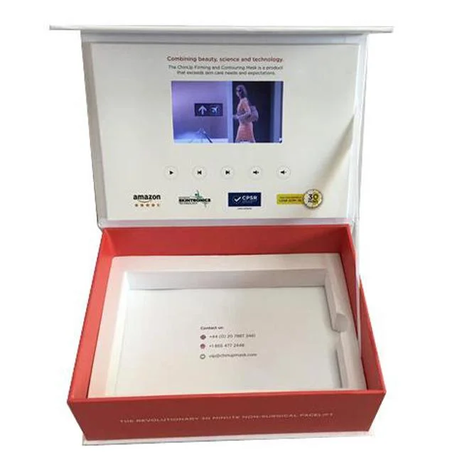 Caja de video LCD para promoción, impresión personalizada Caja de video de LCD, folleto de caja de LCD y caja de video