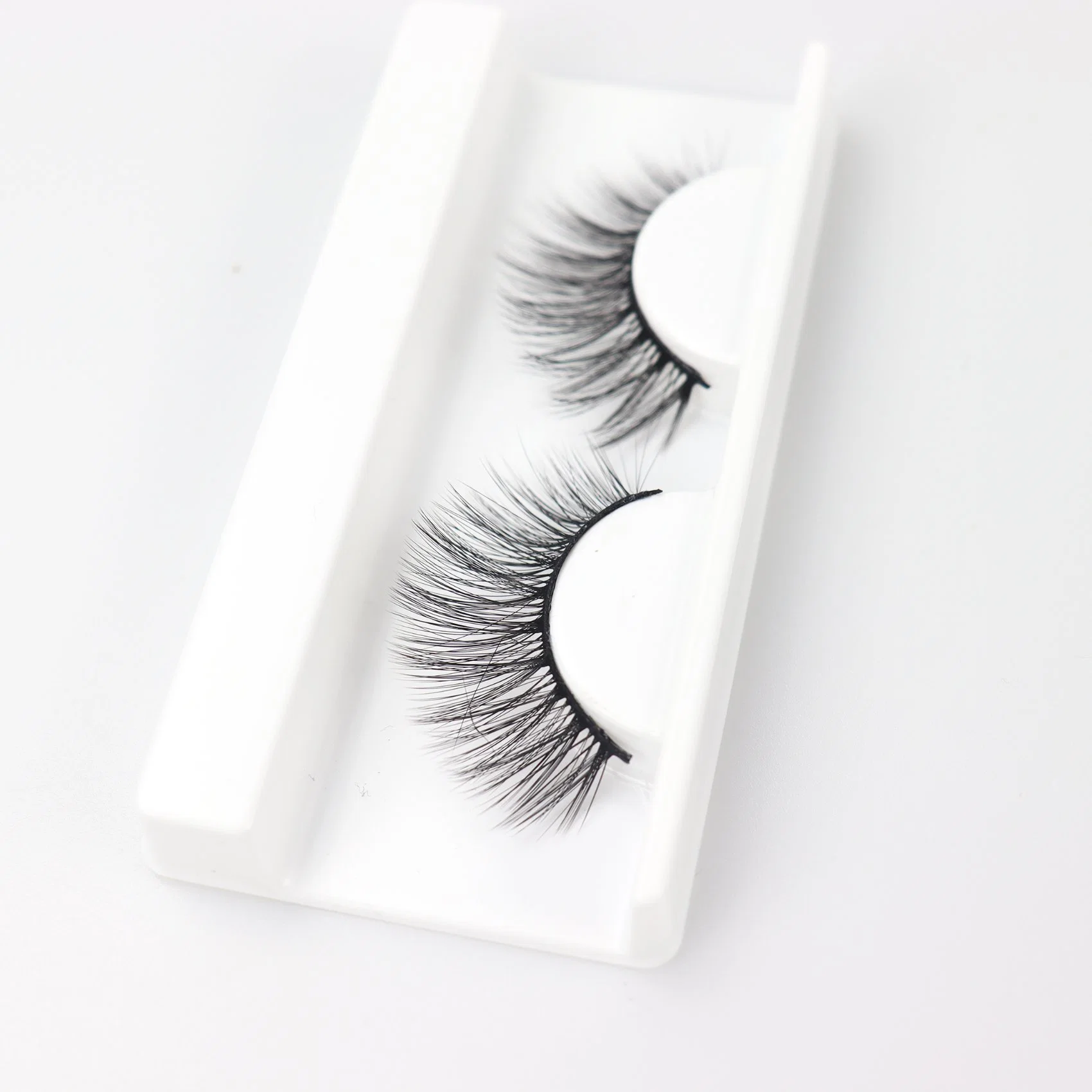 Jintong 3D Customized Logo OEM ODM Two Pairs of Natural Makeup Eyeliner Eyelashes Tray Eyelash