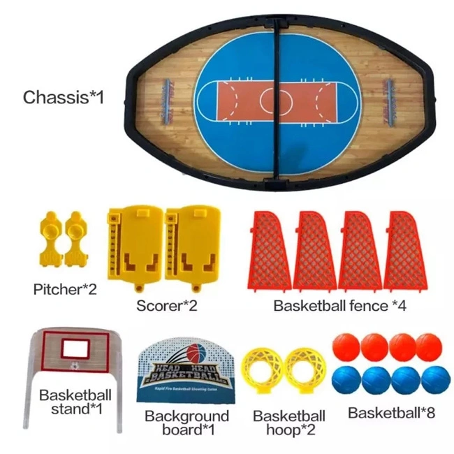 Kids Double Basketball Table Game Shooting Toy Game Creative Table Basketball Toy Table Soccer Board Game with Rich Accessories