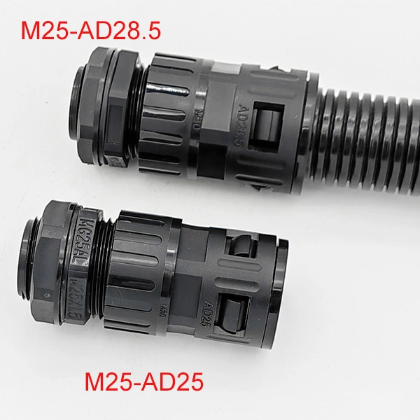 Conector de conducto bloqueable para tubo flexible corrugado Ad25mm M25-Ad25