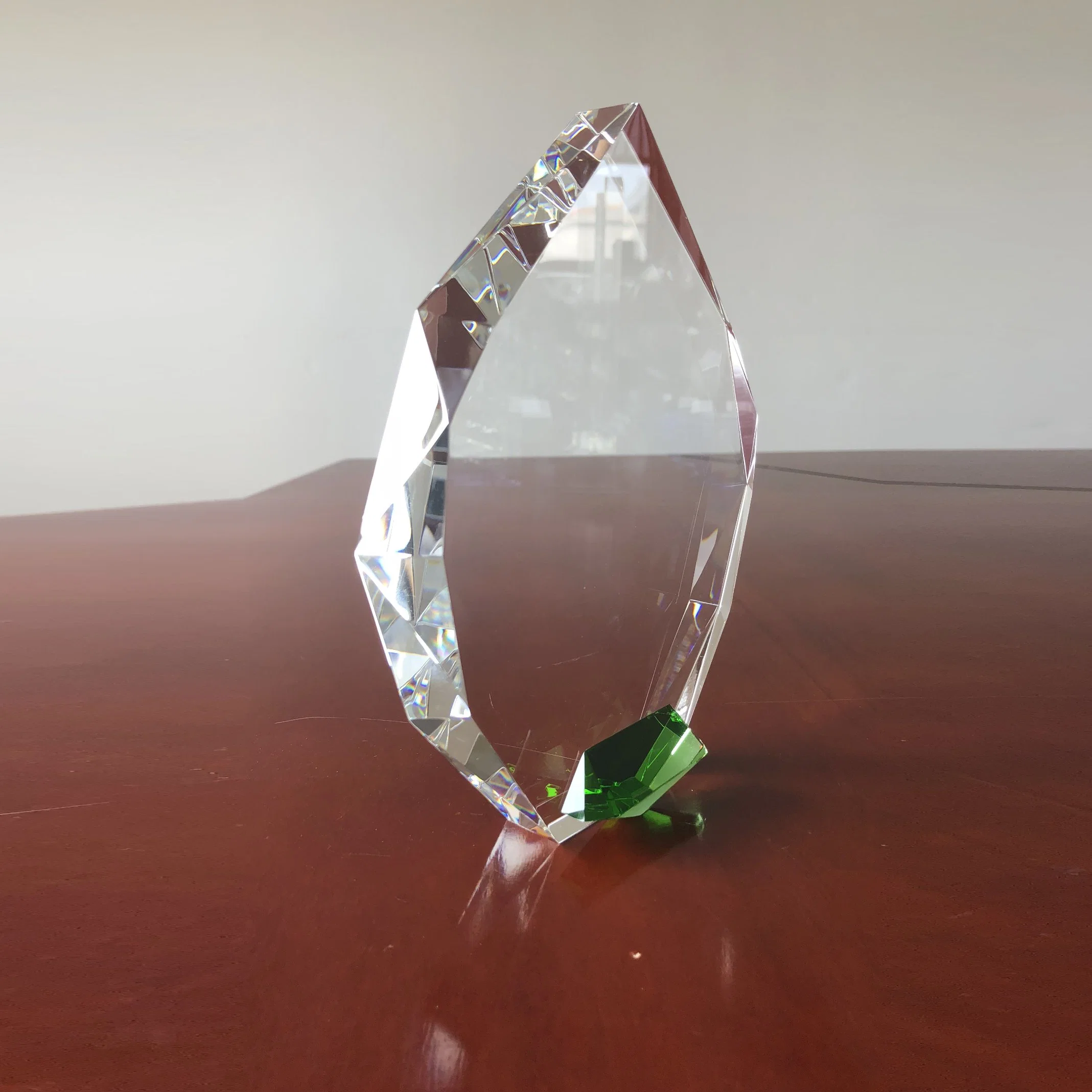 Hot Vender Fan Accent Jade Crystal Glass Awards