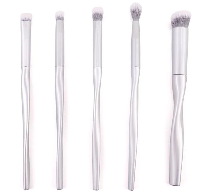 8PCS Silver Color Plastic Twist Type Handle Makeup Brush Set Wholesale/Supplier Eye Shadow Brush Foundation Brush Beauty Makeup Tool
