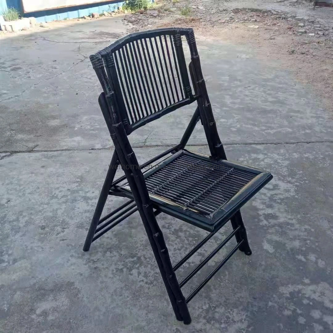 Garden Black and White Bamboo Folding Chair for Events