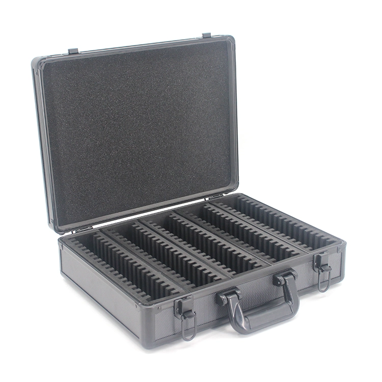 Portátil de aleación de aluminio Expositor Cuadro de instrumentación de la tarjeta de la caja de herramientas Case