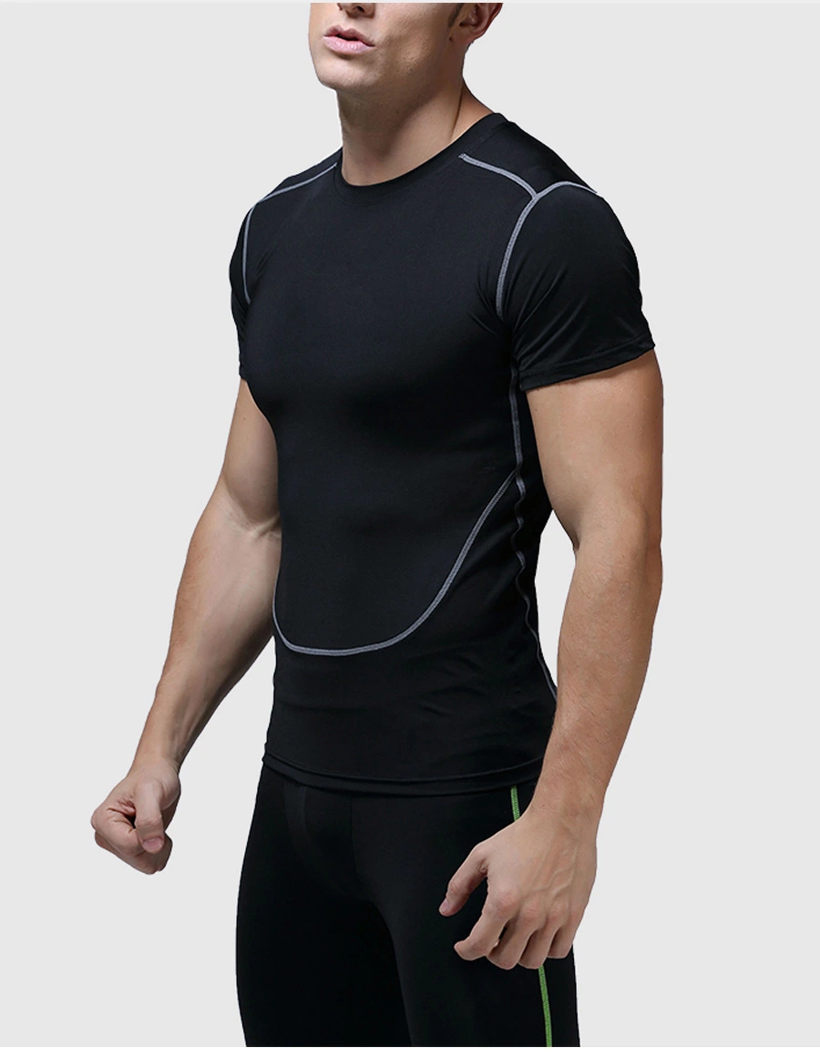 Men T-Shirt Fitness Apparel Jogger Dry Fit Gym Sport Shirts