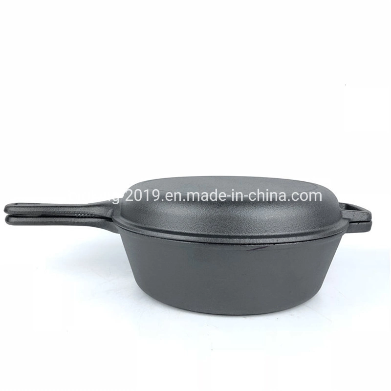 Combo Cooker Cast Iron Deep Fryer Skillet Pre-Seasoned Pot Pan